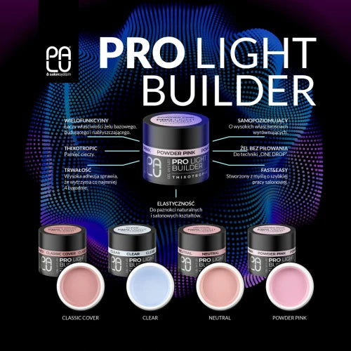Żel budujący PRO LIGHT BUILDER SOFT PINK (samopoziomujący)
