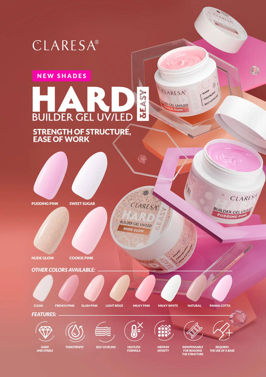 Żel budujący Hard&Easy Builder Gel Pudding Pink (samopoziomujący)