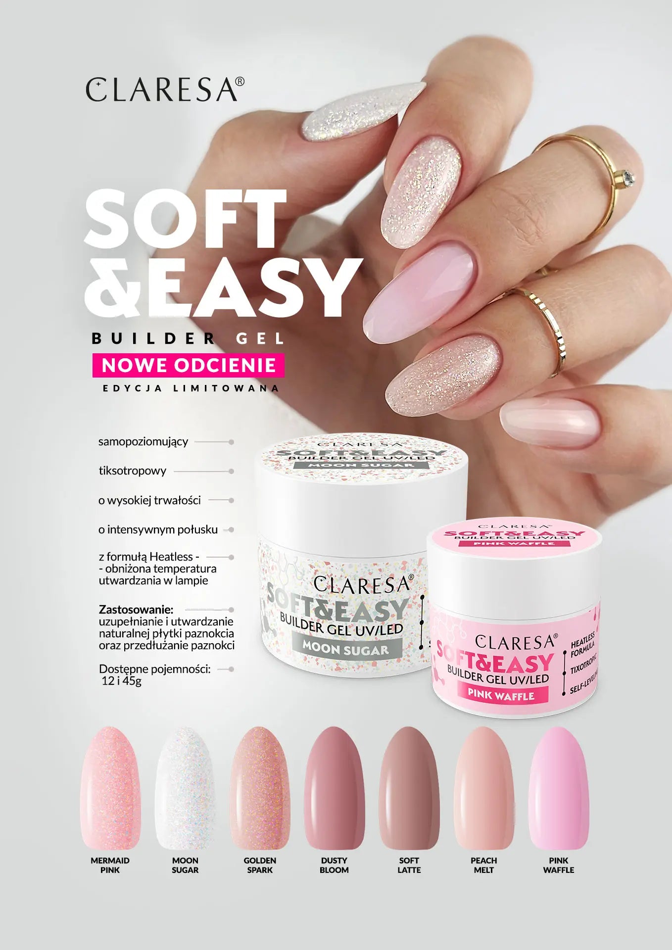 ŻEL BUDUJĄCY SOFT&EASY MERMAID PINK (samopoziomujący)