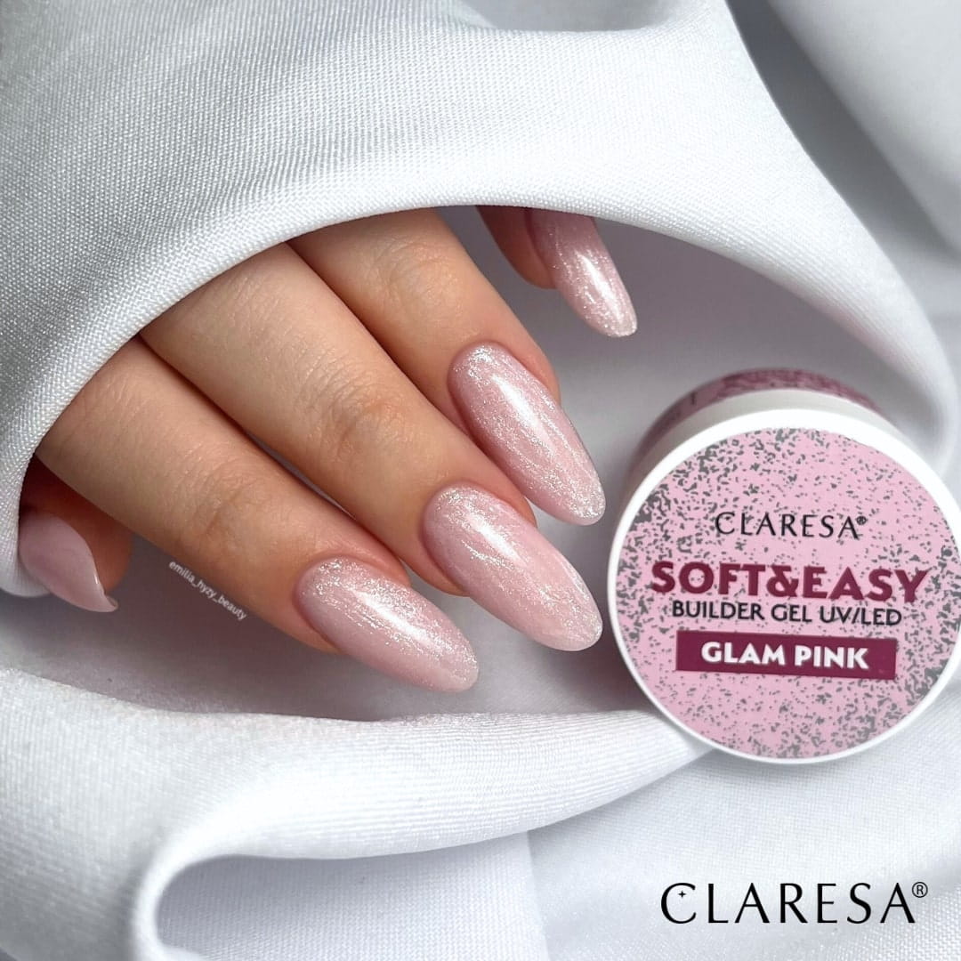 Żel budujący SOFT&EASY builder gel glam pink (samopoziomujący)