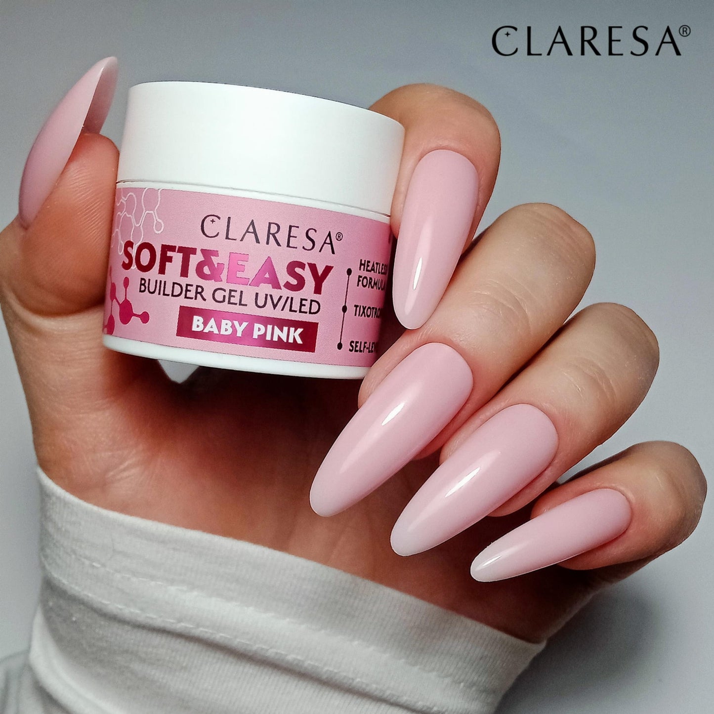 Żel budujący SOFT&EASY builder gel baby pink (samopoziomujący)