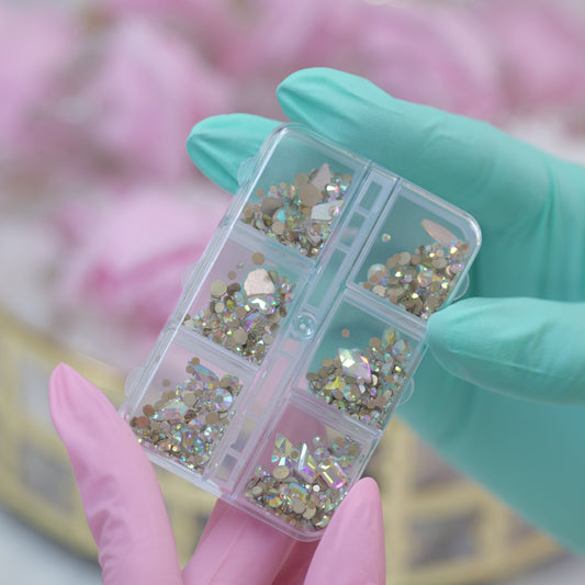 Kryształki Nail Diamond, cyrkonie, mix, gold