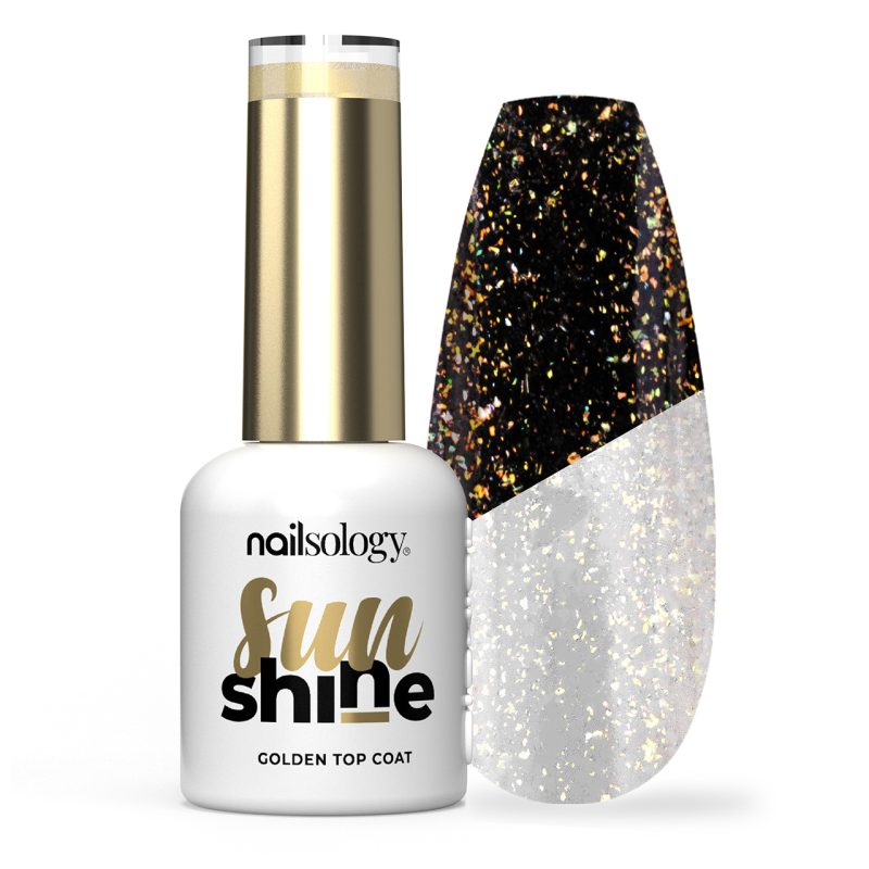 Top brokatowy do paznokci hybrydowych Nailsology Sun Shine