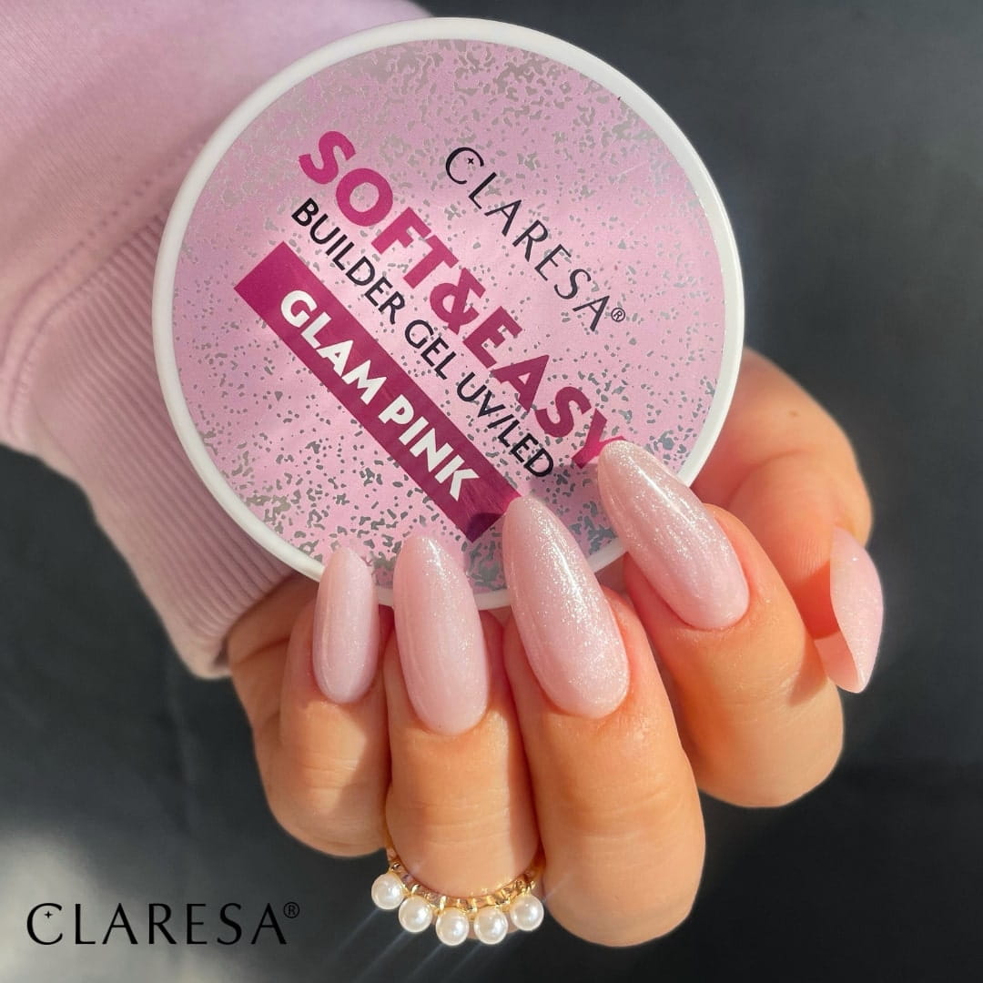 Żel budujący SOFT&EASY builder gel glam pink (samopoziomujący)